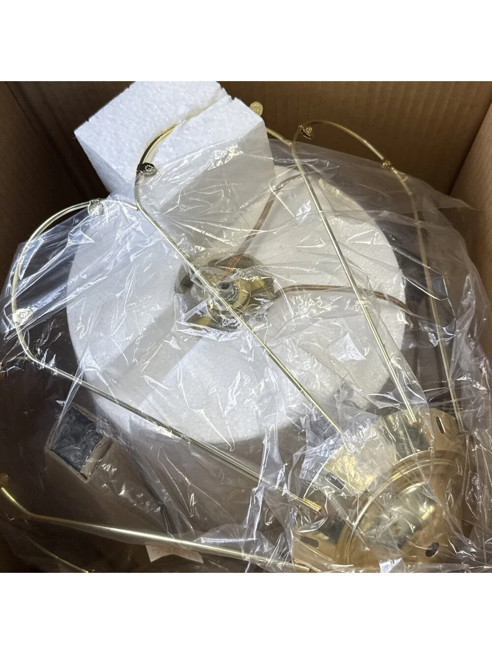 Vintage Marco Polo Tiffany Floor Touch Lamp 60” Brass 10 Smoked Glass New In Box